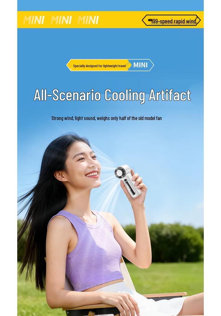 2026 USB Rechargeable Mini Handheld Fan with Long Battery Life and Ice Pack Feature