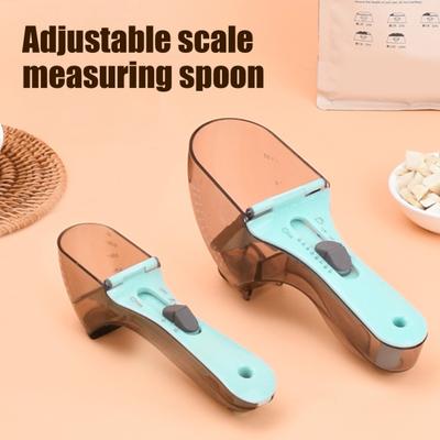 Мерная ложка для корма для домашних животных Регулируемая мерная кружка для корма для домашних животных с управлением Многофункциональная кухонная ложка для муки, кофе, сахара