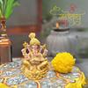 1 Piece PolyResin Gold Color Premium Decorative Lord Ganesha Statue & Idols for Home, Office, and Pooja, for Festivals, Weddings