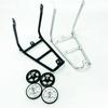 Для Brompton Задний багажник Q-типа из алюминиевого сплава Задние грузовые багажники с колесиками Серебристый Черный Деталь складного велосипеда