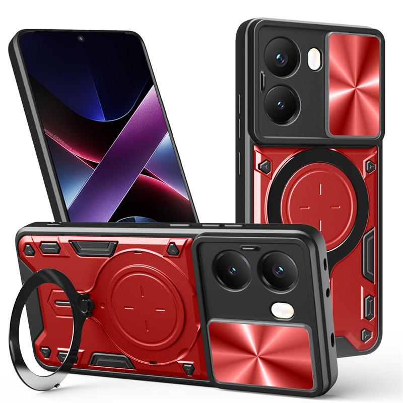 Чехол для Poco X7 Pro 5G Защита объектива Противоударный Бронированный чехол для Poko Little X7 X7 Pro X7pro Pocox7pro Автомагнитный держатель Funda