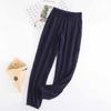 Japanese-style New Spring And Summer Women's Trousers 100% Cotton Crepe Cloth Large Size Color Tie Pants Casual Pants Home Pants