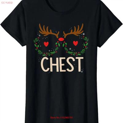 Chest Nuts Christmas Matching Couple Chestnuts Funny Ladies Crewneck T Shirt Vintage Homme Soft Versatile Stretched