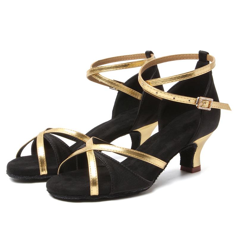 Latin Dance Shoes Women Girls Satin Tango Salsa Ballroom Dancing Shoes Middle Heel 5cm Indoor