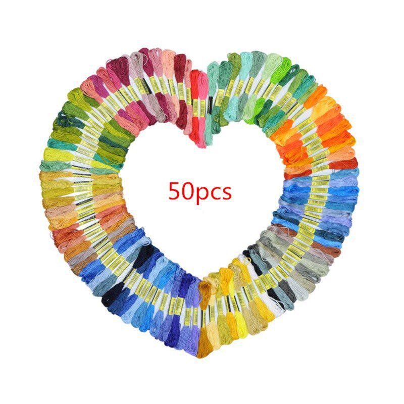 Multi-color Soft Cotton Cross Stitch Threads Sewing Embroidery Floss DIY Handmade Wool Knitting Floss 100 Skeins