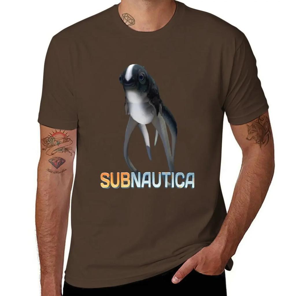 Subnautica - Футболка с Кладбищенским рыбой и логотипом, с коротким рукавом, больших размеров, мужская одежда
