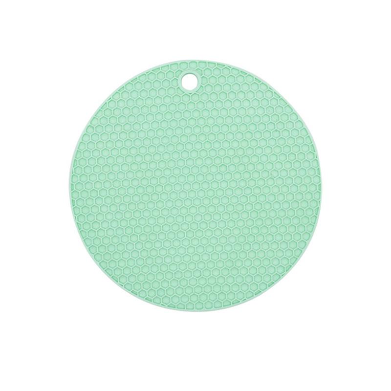 Round Insulation Silicone Mat Non-Slip Heat-Resistant Anti-Scalding Honeycomb Microwave Oven Mat Pot Holder Thicken Coasters