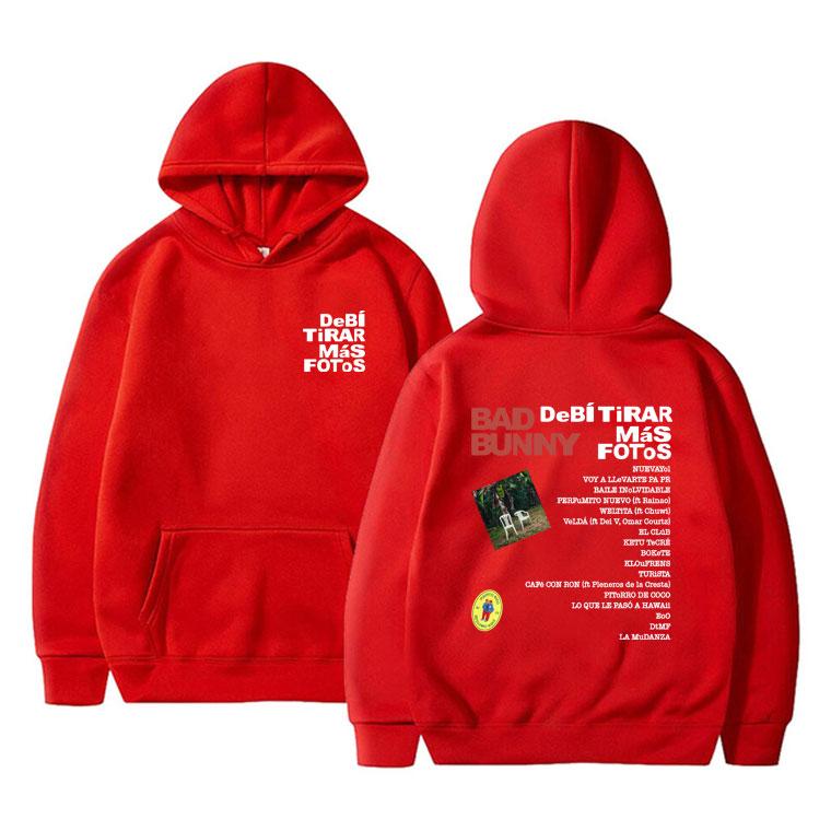 Горячий рэпер Bad Bunny 2025 Новый альбом Debi Tirar Mas Fotos DTMF Худи Мужчины Женщины Мода Оверсайз Пуловер Мужской Винтажные Худи
