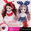17CM Mini Movable 13Jointed Doll Girls Toy 3D Big Eyes BJD Princess Full Outfits Dresses Collection Childrens Doll Gift