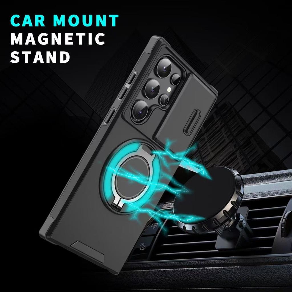 Чехол для телефона Armor Ring Holder для Samsung S25, сверхпрочный противоударный чехол для раздвижного окна, магнитный чехол для автомобиля Samsung S25/S24/S23/S22/Ultra/Plus