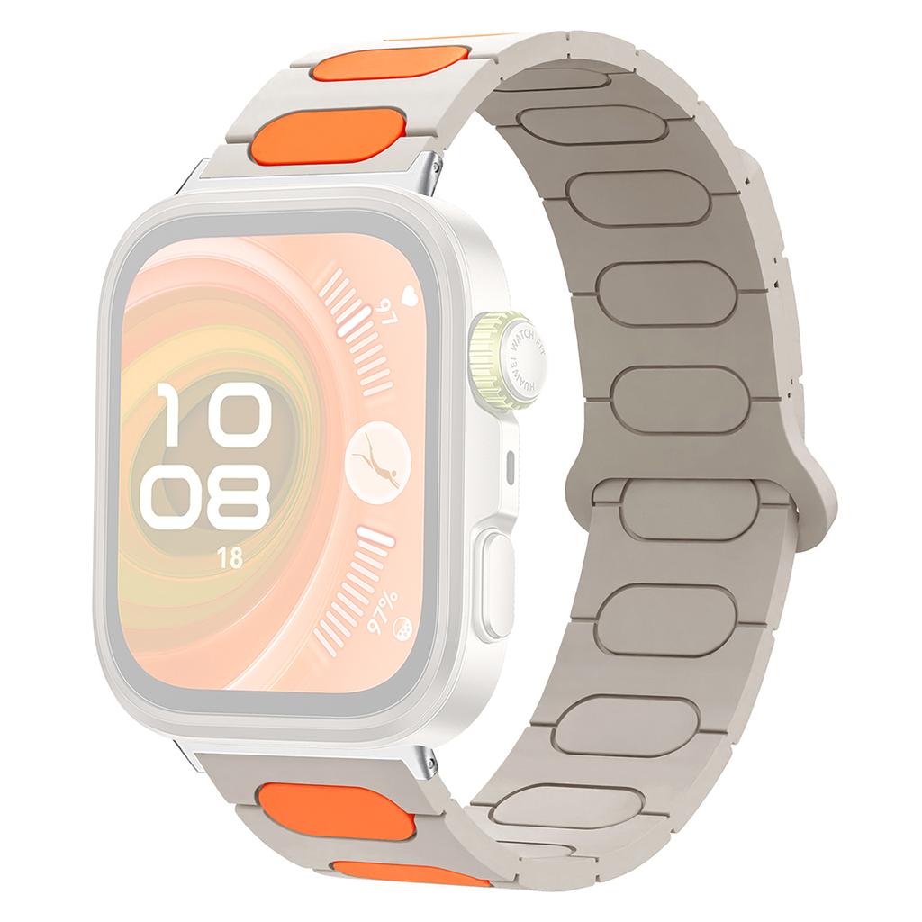 Магнитный ремешок овального дизайна для Huawei Watch Fit 4 Pro/Fit 4/Fit 3 Силиконовый ремешок для часов Двухцветный