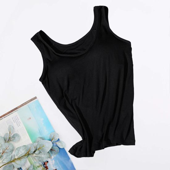 Жилет без рукавов с круглым вырезом и широкими бретелями, без косточек, женский однотонный жилет