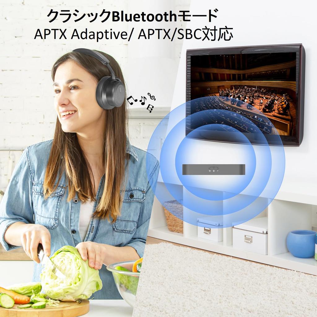 eppfun LE Audio Compatible Bluetooth Transmitter for TV Optical Compatible Low Latency Bluetooth Transmitter Stable Connection APTX-Adaptive 5.4