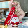 Cute Cartoon Christmas Snowman Rubber Keychain - Soft Pendant for Keys or Bags