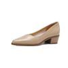 Thick Heel Low Heel Mary Jane Shoes Women's Pointed Head Shallow Mouth Commuting Versatile 2025 Spring and Autumn Versatile Soft Leather Small Leather