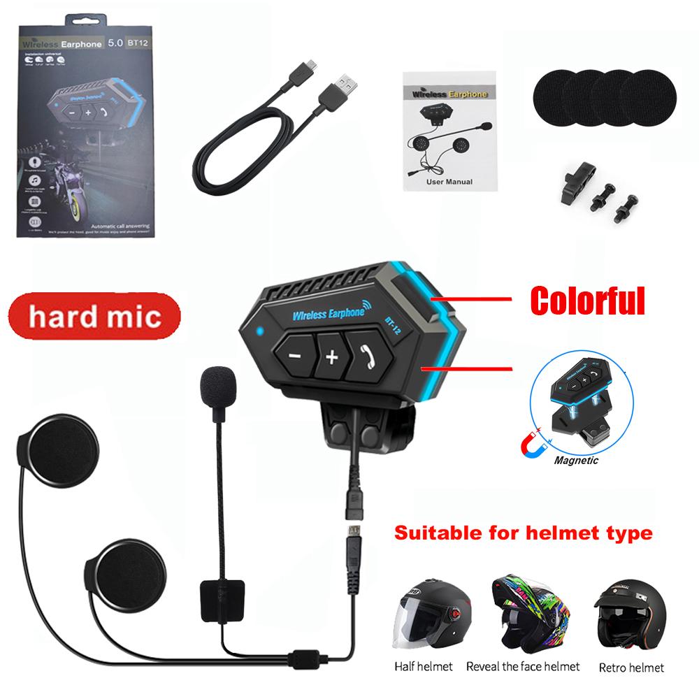 Bluetooth-гарнитура для мотоциклетного шлема BT12: Водонепроницаемый, звонки без помощи рук