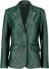 Leather Handmade Classic Stylish Women Blazer Green Two- Button Genuine Lambskin