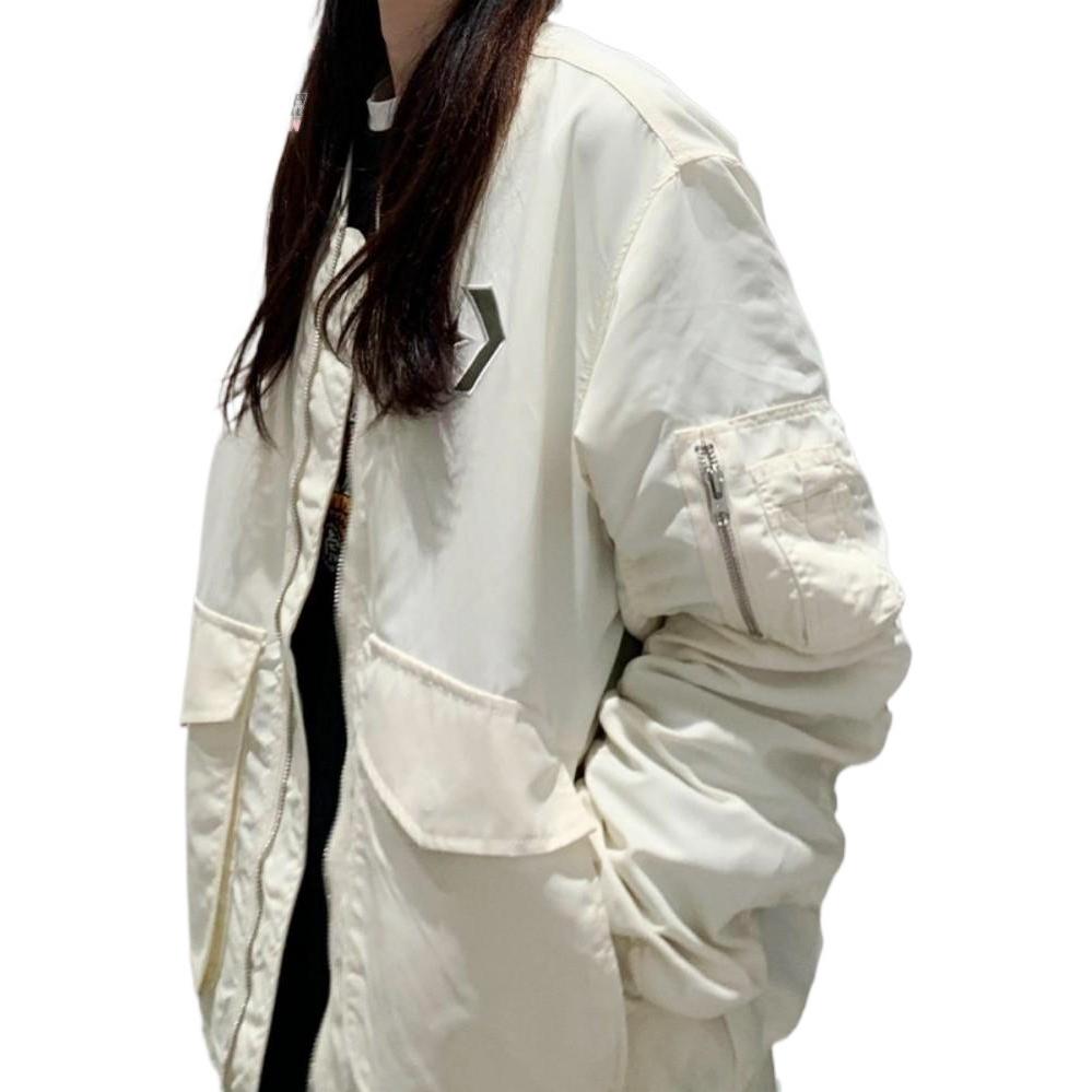 Converse Jackets Unisex White Baseball Collar Moderate 10024169-A01