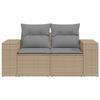 VidaXL Canapé de jardin avec coussins 2 places beige résine tressée 366096
