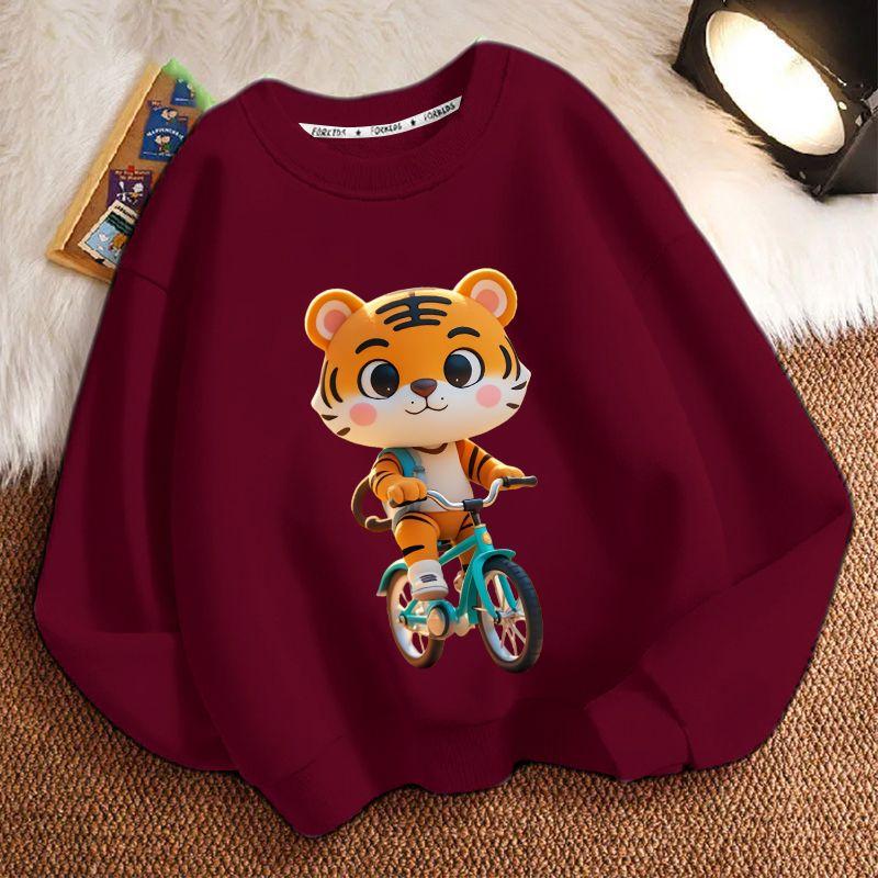 Милое худи с тигрёнком для детей, повседневный топ для мальчиков и девочек на весну и осень