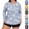 Women's Print Large Size Long Sleeve Swimsuit Sun  Jacket Quick Dry Hiking Top