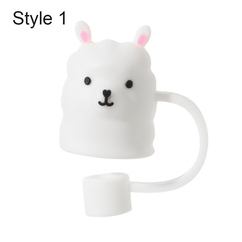 Reusable Splash Proof Straw Tips Cover Cup Accessories Drinking Dust Cap Silicone Straw Plug