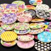 25Pcs 30mm 4 Holes Multicolor Wooden Buttons for Scrapbooking Sewing DIY Beads