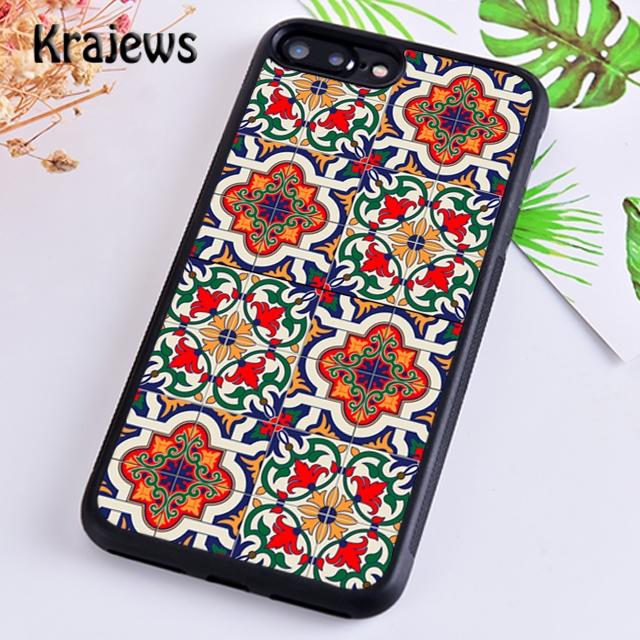 Krajews Чехол для телефона с древним цветочным узором для iPhone 17 Air 16 15 14 plus 12 pro max coque Оболочка Fundas