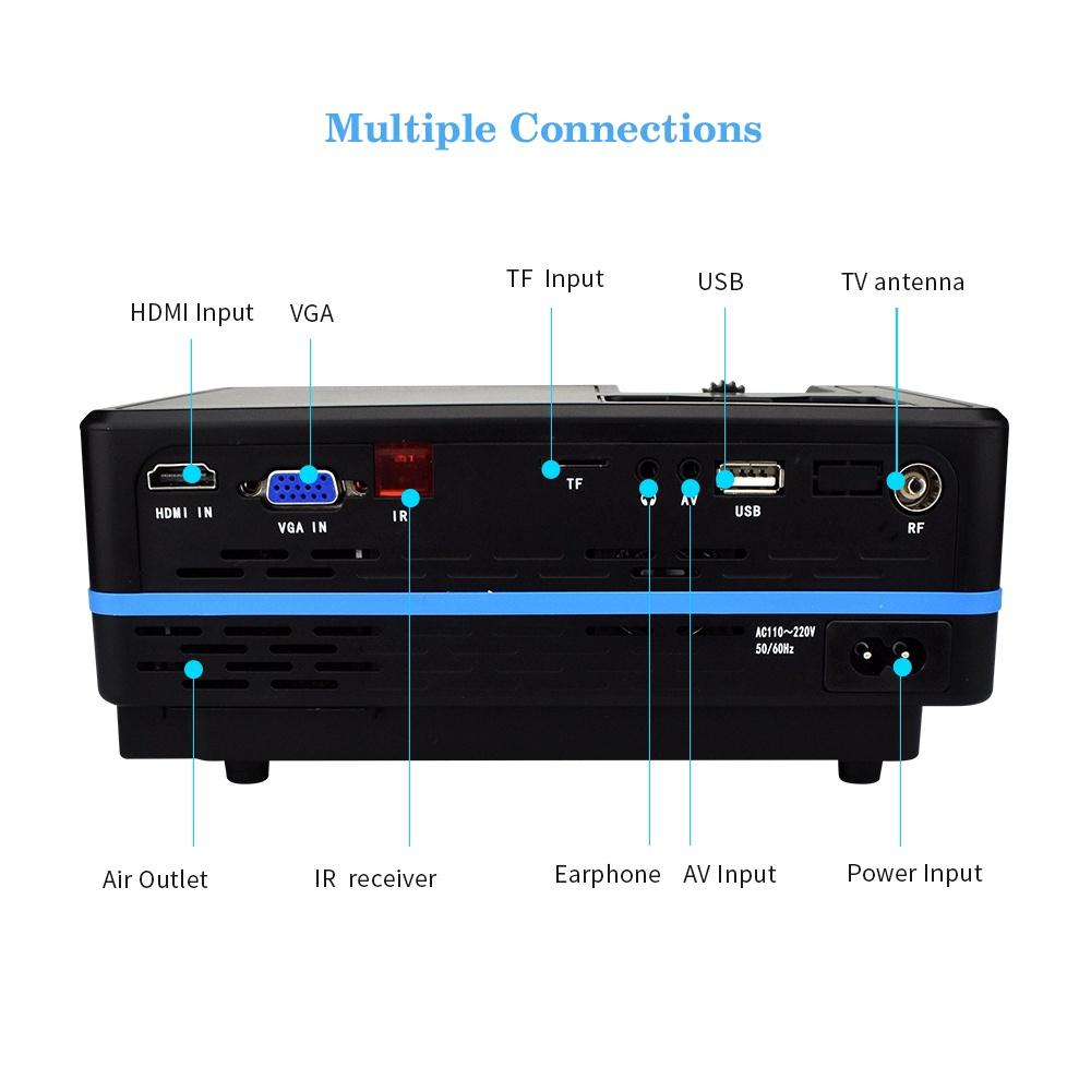 VS 313 4K Mini Projector Zoom Led Full HD Projector 2000 Lumes Colorful Home Theater Projectors