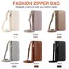Подходит для iPhone 16 Pro: Чехол-кошелек на молнии, Apple 17 Crossbody с длинным/коротким ремешком, Флип-чехол из кожи с зеркалом для макияжа для iPhone 13.