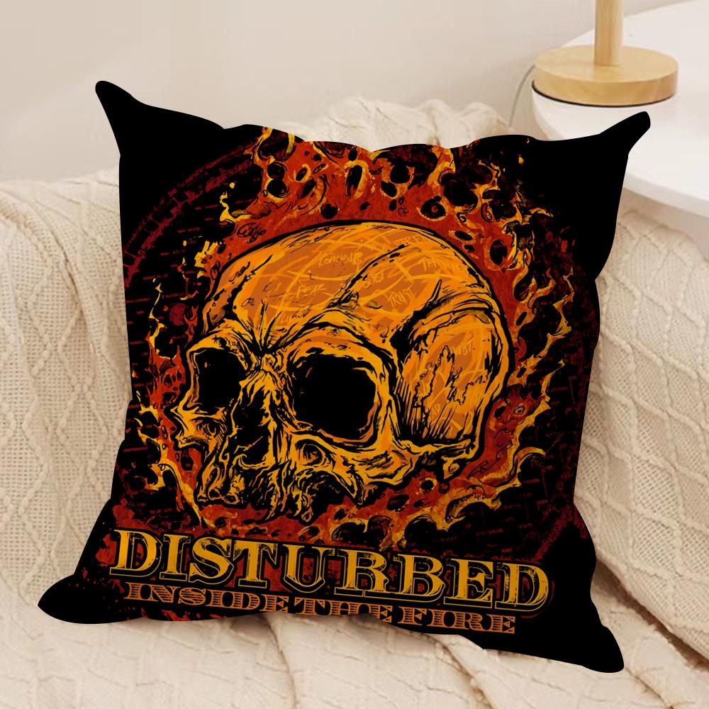 Heavy Metal BandDDisturBedS Cushion Cover Soft Plush Fabric DoubleSided Printed Cushion Covers for All Seasons Home Decor