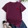 Summer Love Printed Cotton Loose Casual Round Neck Large Short Sleeves T-Shirts Women's