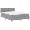 Box Spring Bed with Mattress Light Grey 140 x 190 cm Fabric