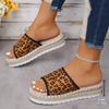 2024 New Summer Style Hemp Rope Braided Thick-soled Wedge-heeled Slippers for Women Large Size One-line Sandals for Women