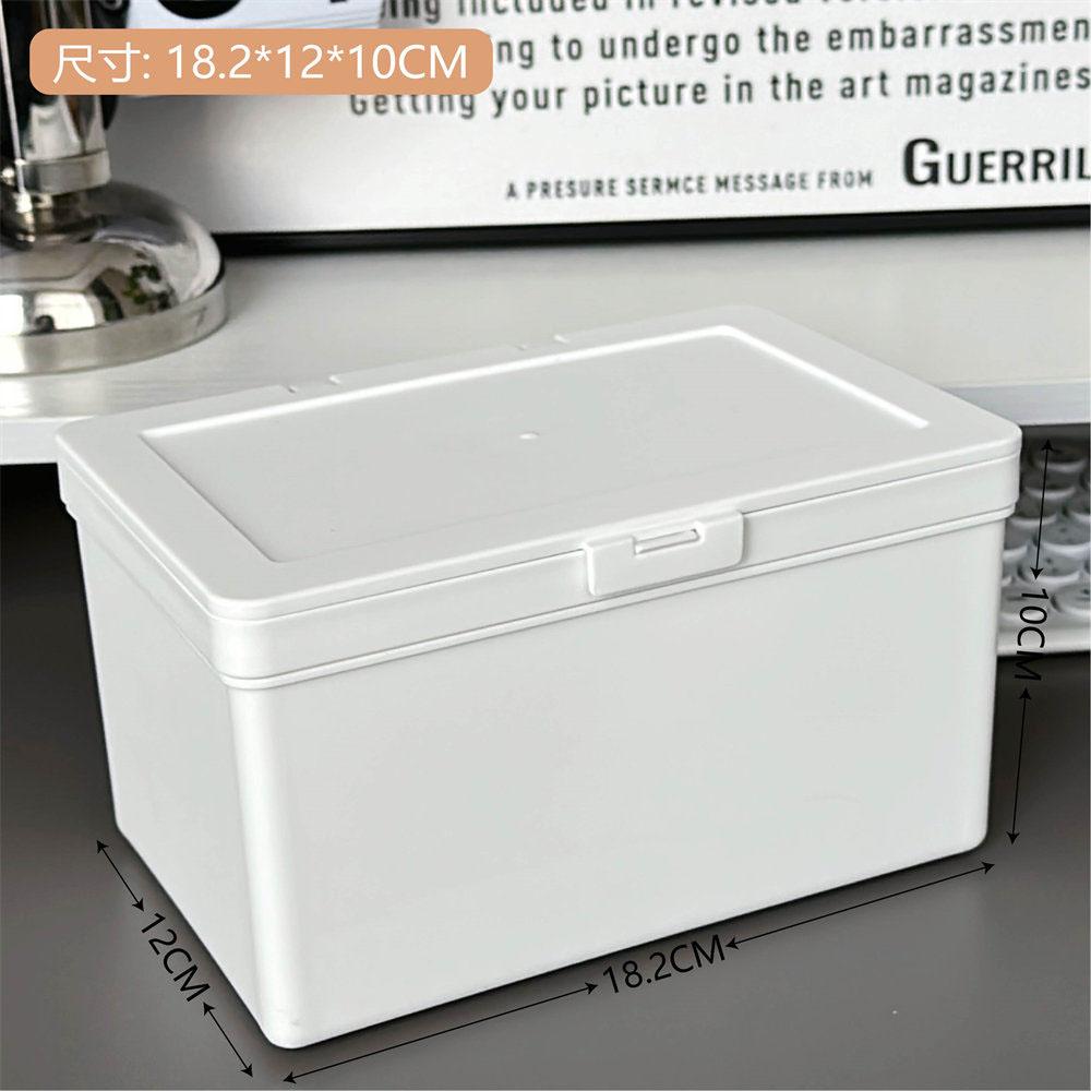 Flip Storage Box Small Card Storage Box Desktop Organizer Dustproof  Stationery Case Storage Box Large Capacity Container