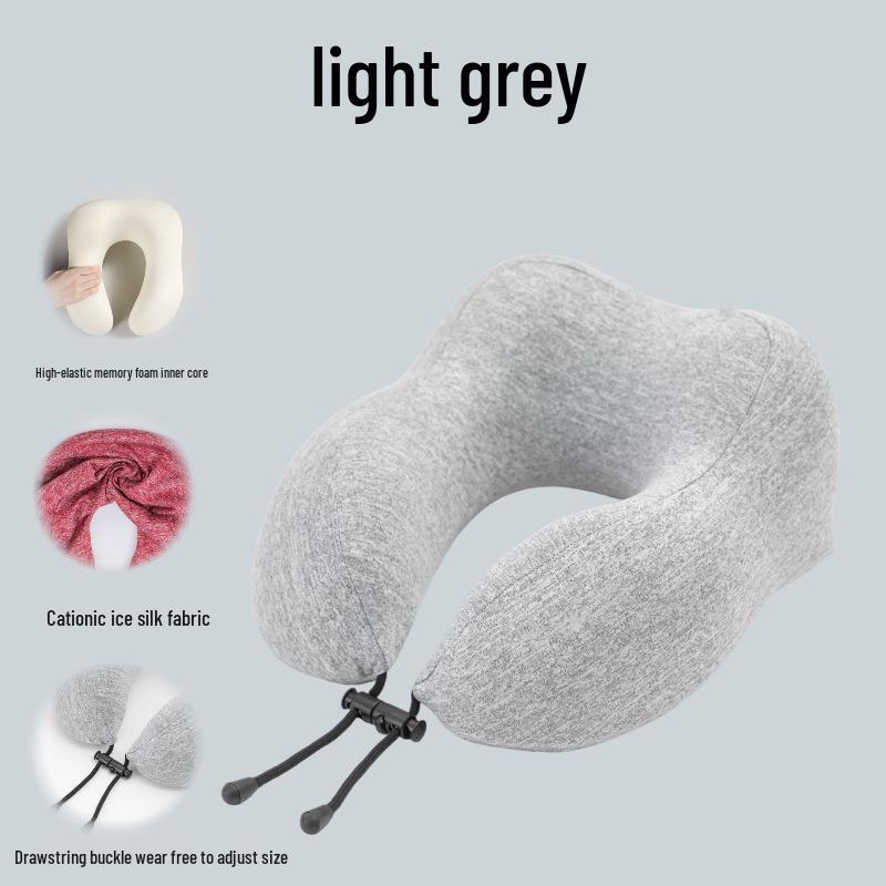 Портативная U-образная подушка с эффектом памяти для поддержки шеи для путешествий и офиса