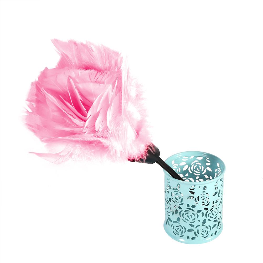Мягкая щетка из индейки с черной ручкой для уборки мебели и автомобиля (розовый)