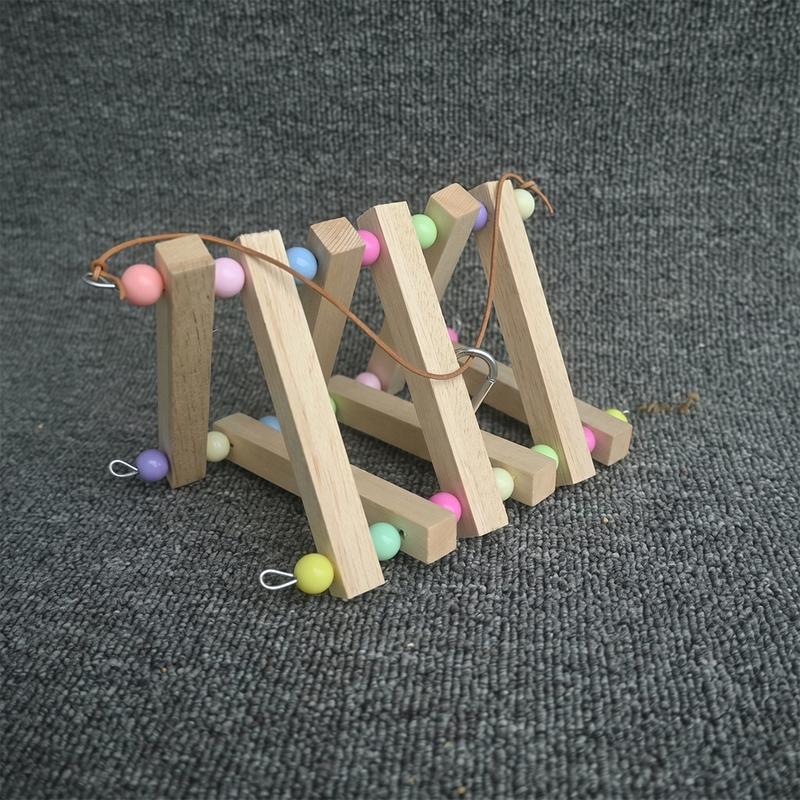 1PC Wood Parrot Swing Toy Hanging Climbing Ladder Bird Perch Stand Blocks Chew Toys For Budgie Cockatiel Conure Cage Accessories