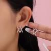 Винтажные серьги-гвоздики с крестообразной оправой и бриллиантами Niche Unique Design X Letter Temperament Titanium Steel Earrings Spot