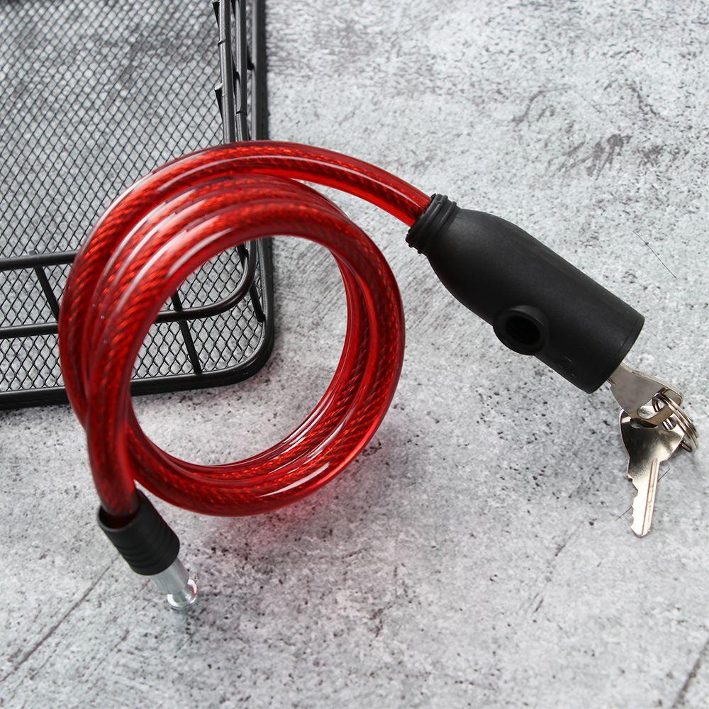 Chain Cable Anti-Theft Bike Accessories Scooter Safety Steel Spiral Cable Bicycle Lock With 2 Keys