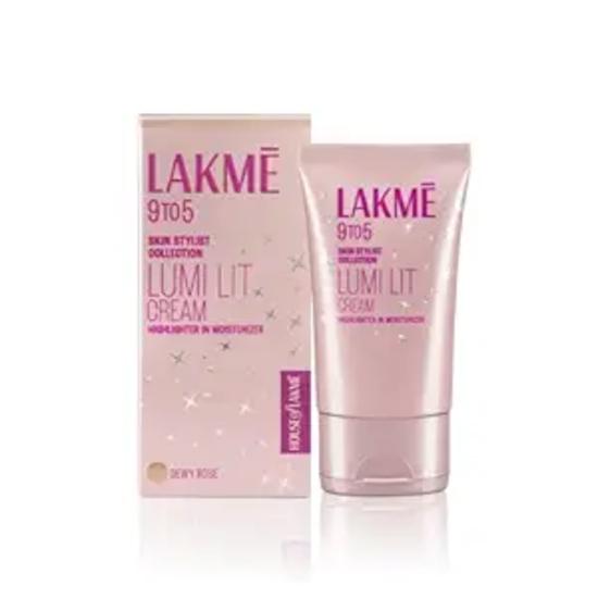 LAKME Lumi Cream - Face Cream with Moisturizer + Highlighter, Enriched with Niacinamide & Hyaluronic Acid - Dewy Rose, 30g