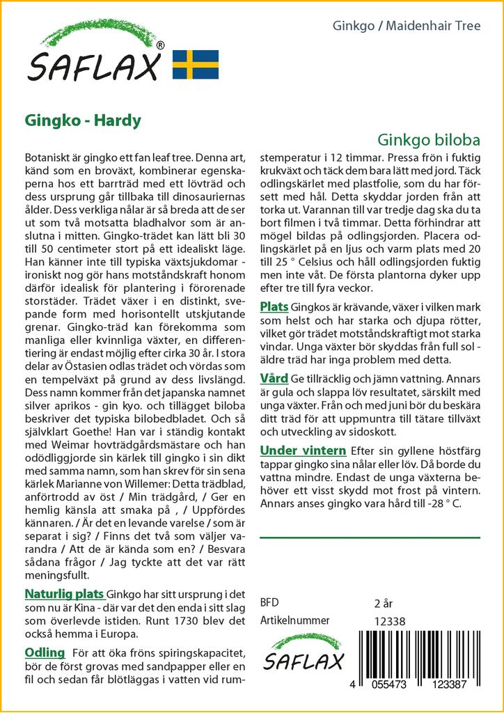 SAFLAX Авичий волос - 4 семени - Гинкго двулопастный