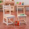 Деревянный неокрашенный миниатюрный стул, модель мебели, украшение для кукольного домика 1/12