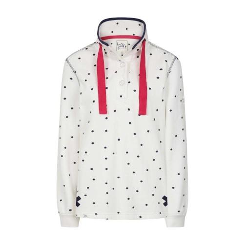 Lazy Jacks Womens/Ladies Polka Dot Button Neck Sweatshirt