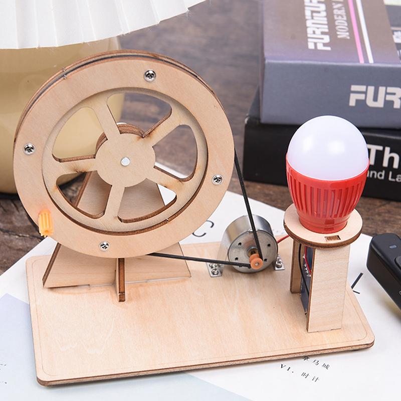 Diy Wooden Hand Cranked Generator Students Kids Physical Science Practical Toy