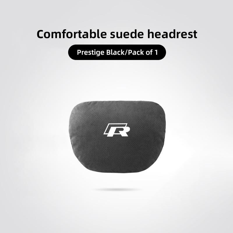 Car Suede Headrest Seat Neck Pillow Head Support For VW Tiguan Arteon Taigo ED13 Caddy CC e-up Golf Polo Passat Jetta Amarok Hub Cap