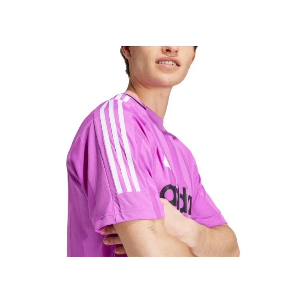 Adidas House Of Tiro Round Neck Casual Letter Print Short Sleeve Football Shirt Men Tops Purple IX1333