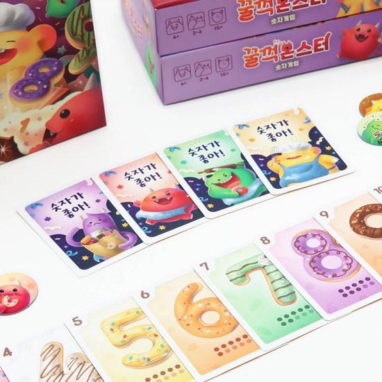 Gulp Monster Number Board Game Childrens Toddler Math Operations Number Learning Card, Popular Korean Game