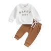 Baby Boy 2 Piece Outfits 6M 12M 18M 24M 3Y Letter Embroidery Long Sleeve Sweatshirt and Elastic Pants for Toddler Fall Tracksuit