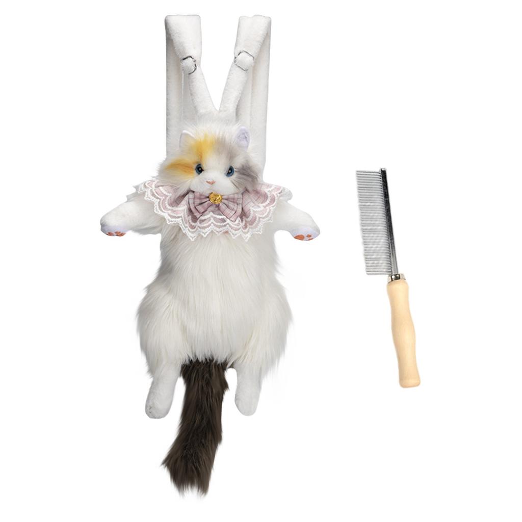 Рюкзак в виде мягкой игрушки Милый плюшевый рюкзак в виде кошки, Сделанный вручную реалистичный рюкзак в форме кошки для сопровождения плюшевой кошки